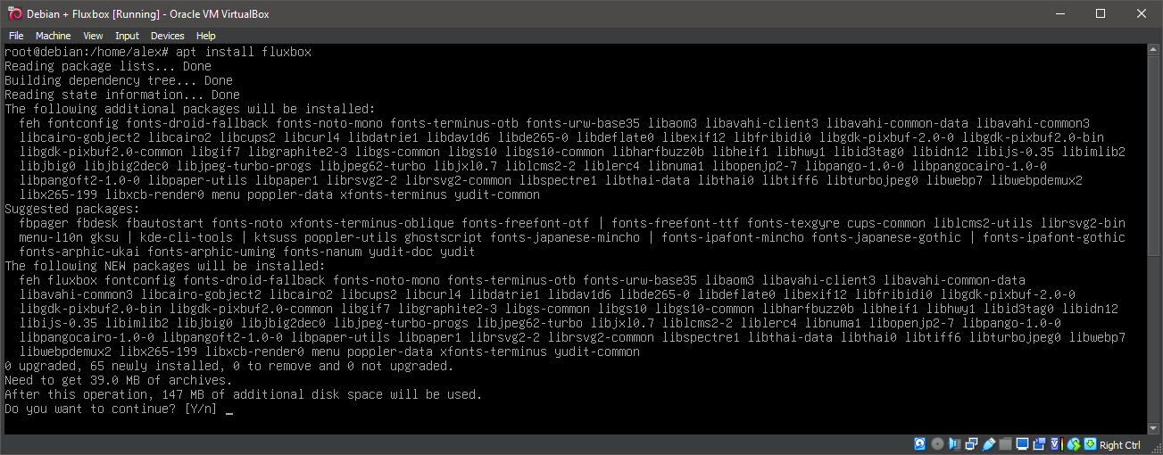Running 'apt install fluxbox'
